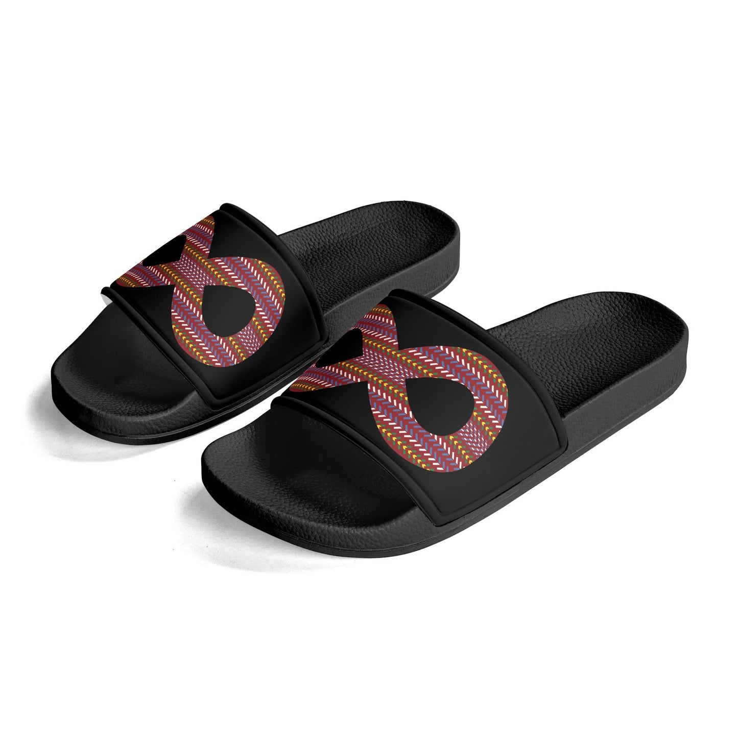 Child and Youth Métis Sash Infinity Black Slide Sandals