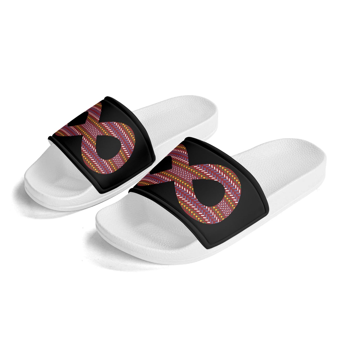 Child and Youth Métis Sash Infinity Black Slide Sandals