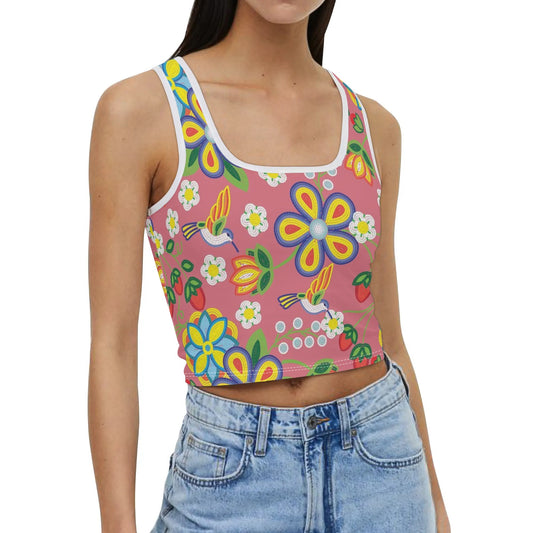 Women's Métis Floral Beaded Crop Tank Top