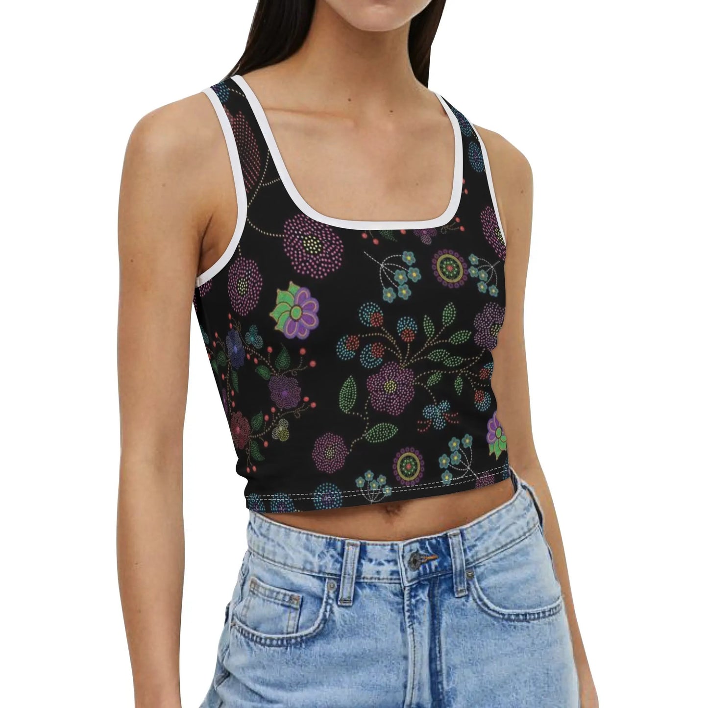 Women's Métis Floral Dotted Crop Tank Top