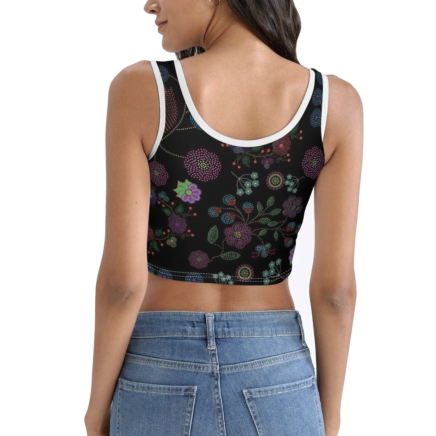 Women's Métis Floral Dotted Crop Tank Top