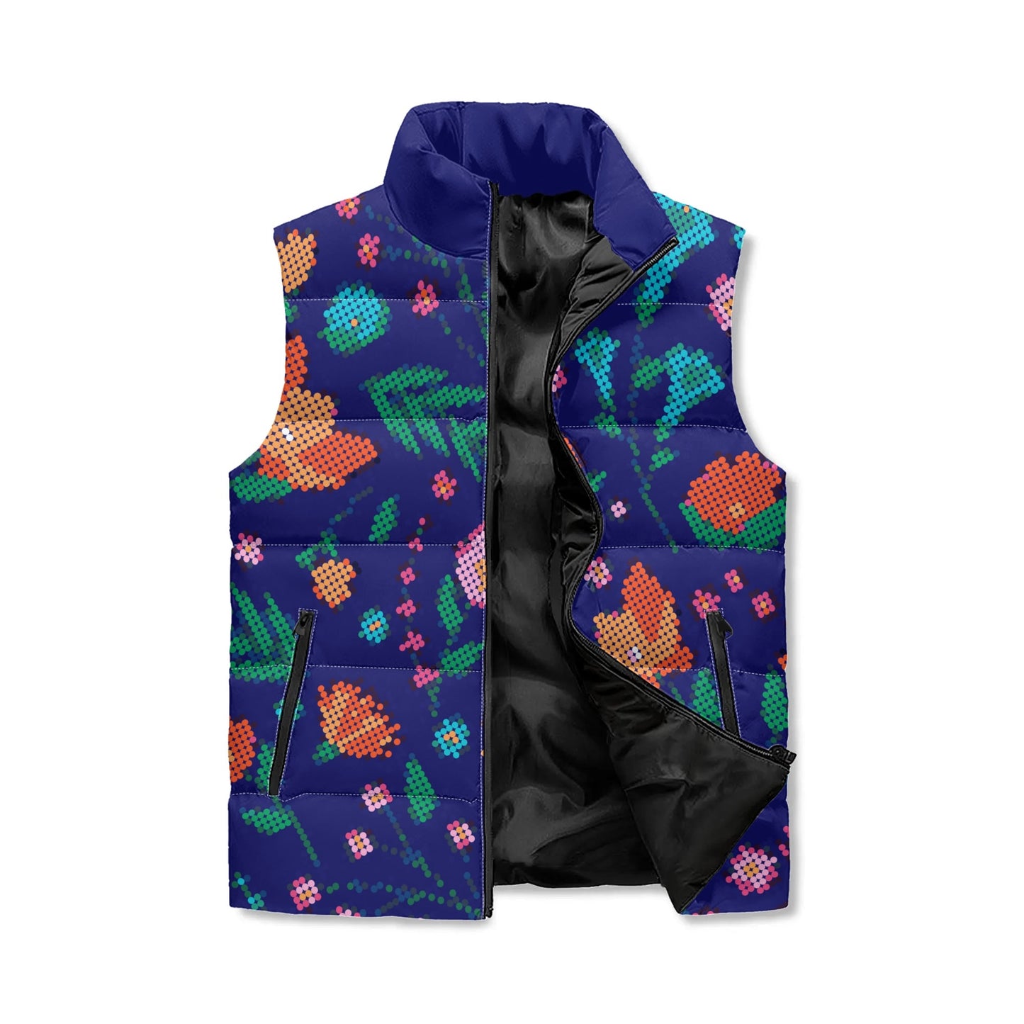 Unisex Métis Digital Dotted Floral Lightweight Puffer Vest