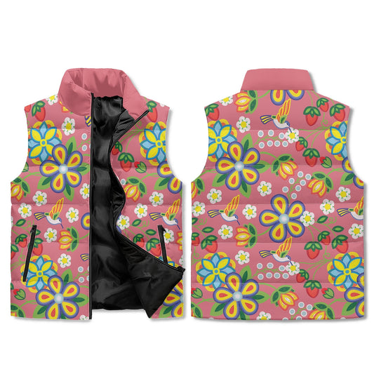 Unisex Métis Floral Beaded Lightweight Puffer Vest