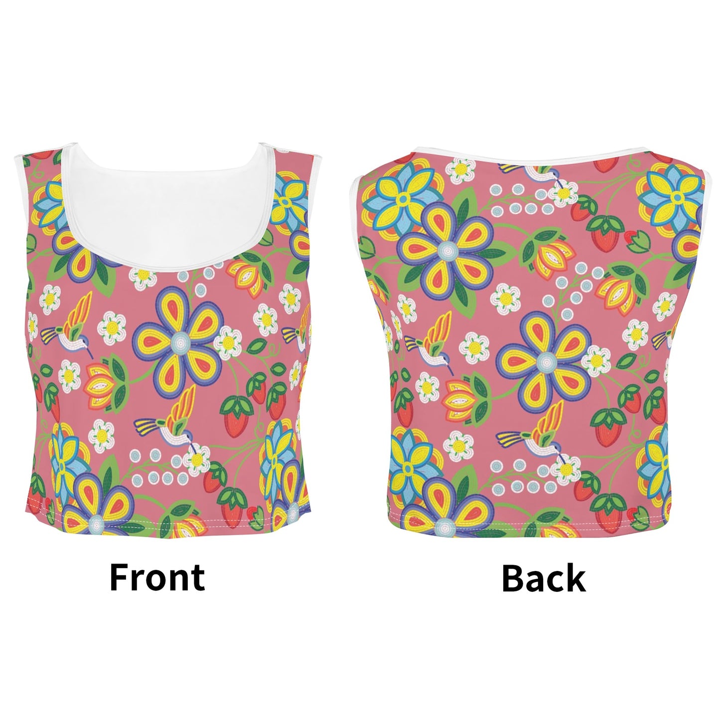 Women's Métis Floral Beaded Sleeveless Crop Top