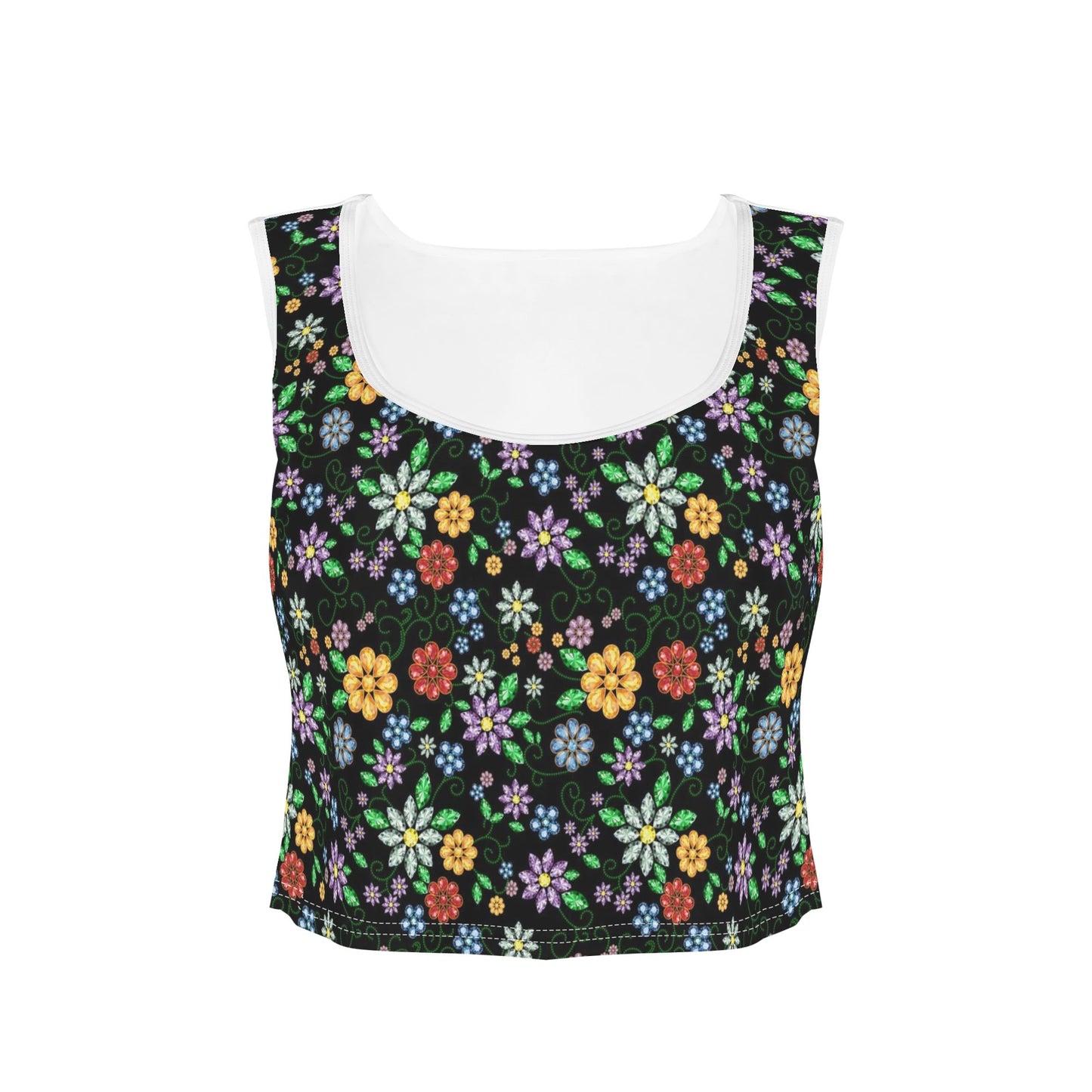 Women's Métis Inspired Floral Sleeveless Crop Top