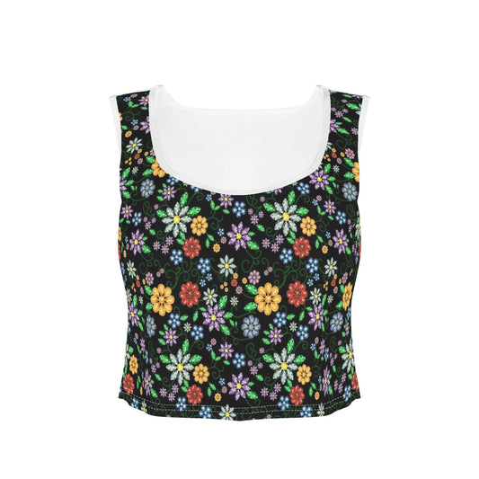 Women's Métis Inspired Floral Sleeveless Crop Top