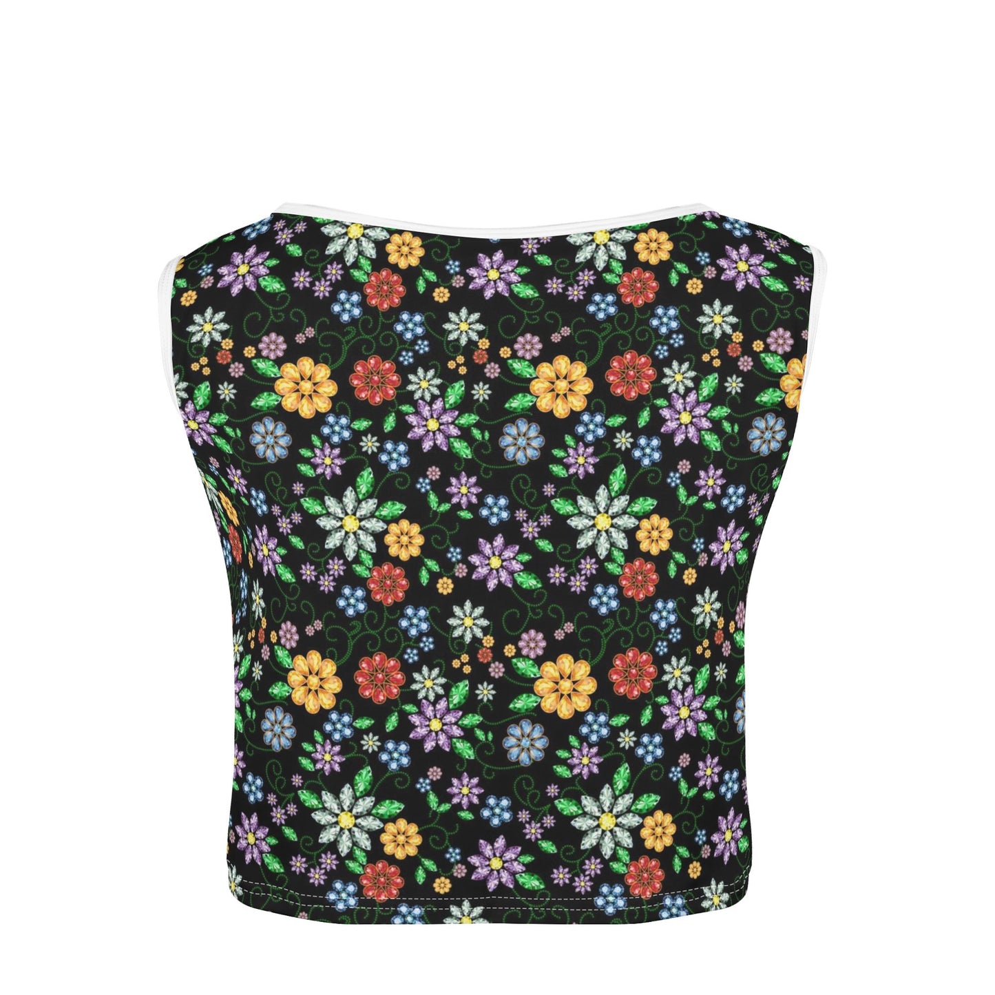 Women's Métis Inspired Floral Sleeveless Crop Top