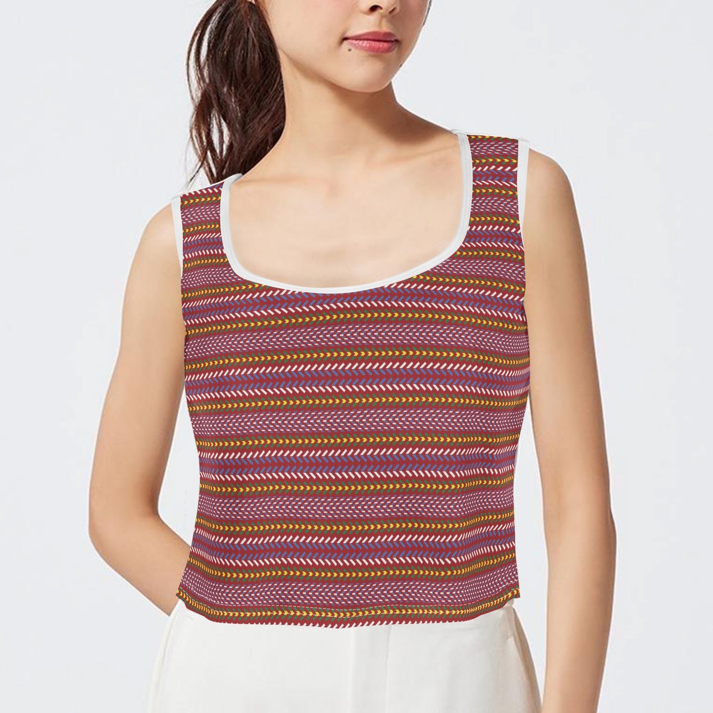 Women's Métis Sash Sleeveless Crop Top