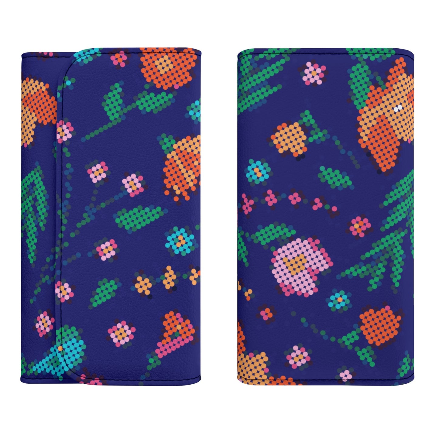 Métis Digital Dotted Floral Trifold Wallet