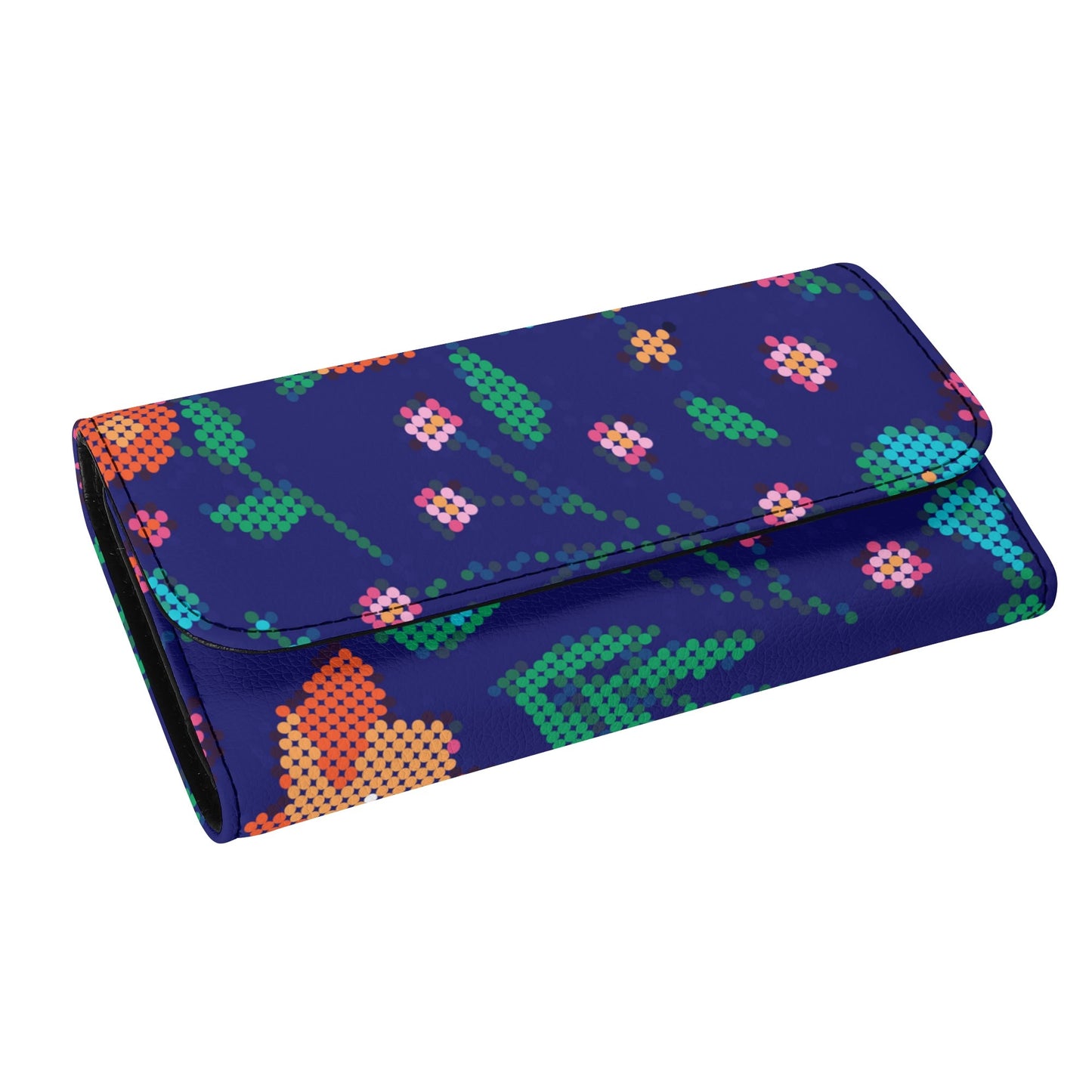 Métis Digital Dotted Floral Trifold Wallet