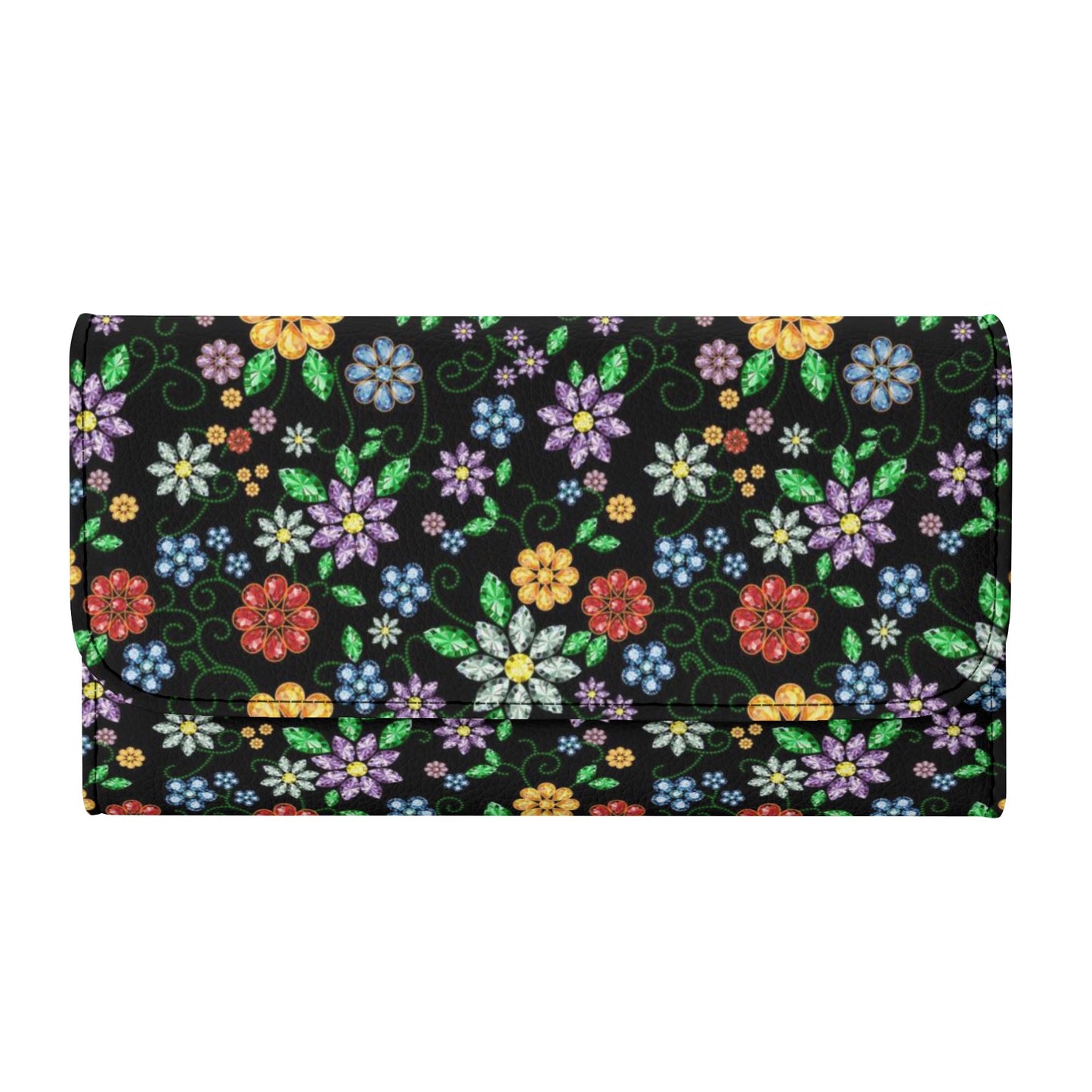 Métis Inspired Floral Beaded Trifold Wallet