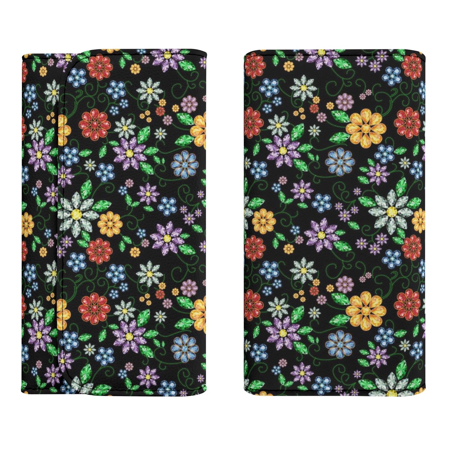 Métis Inspired Floral Beaded Trifold Wallet