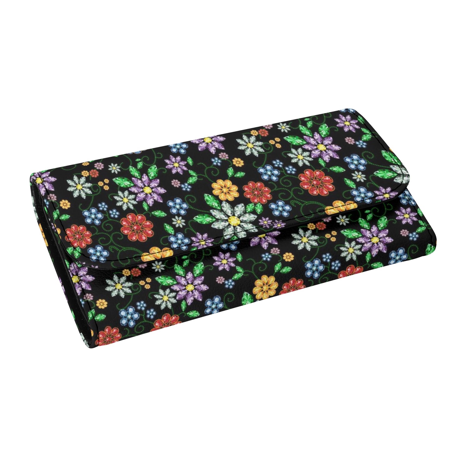 Métis Inspired Floral Beaded Trifold Wallet