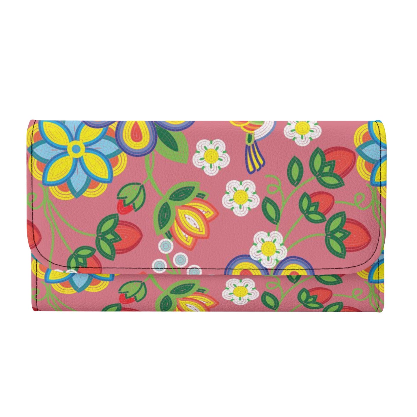 Métis Floral Beaded Trifold Wallet