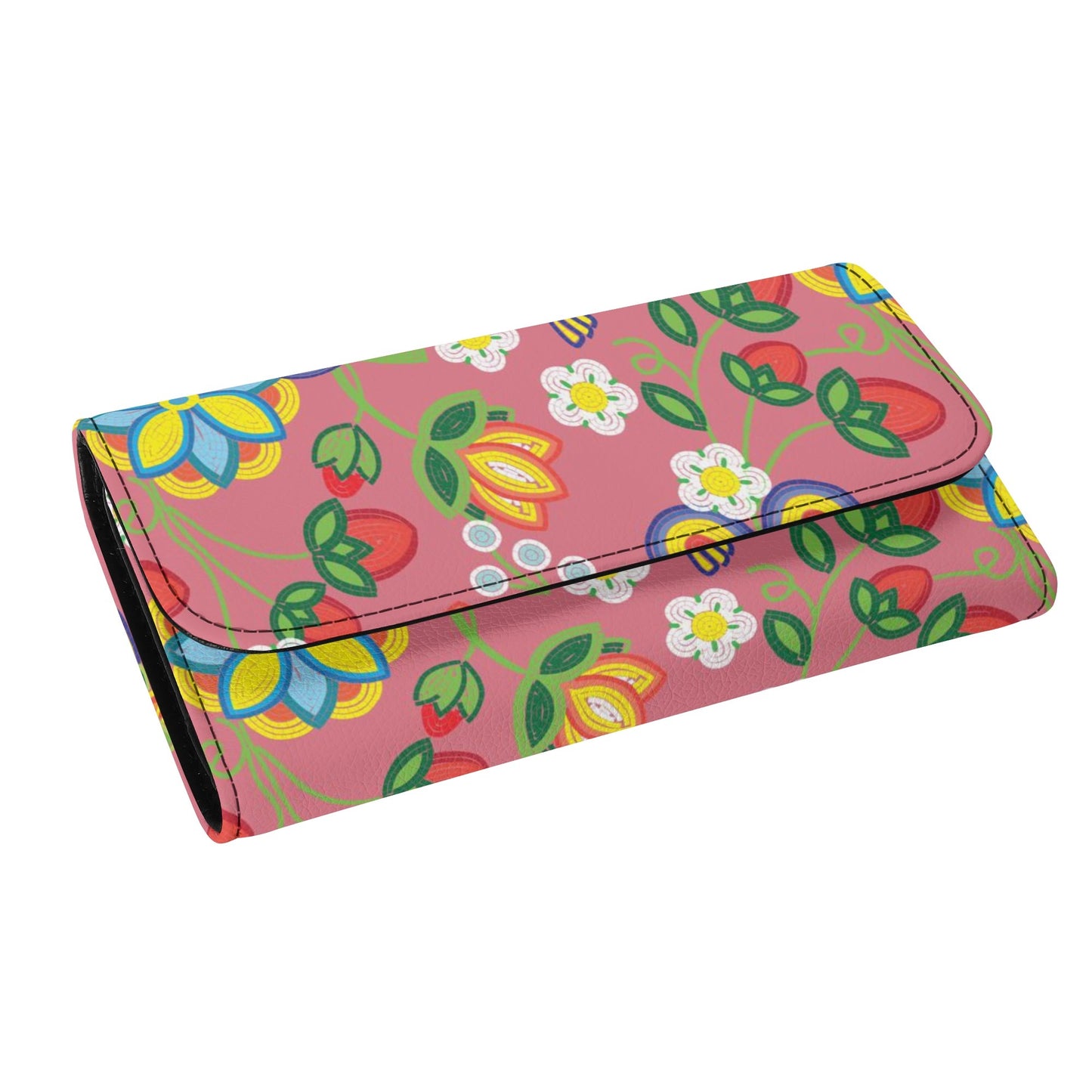 Métis Floral Beaded Trifold Wallet