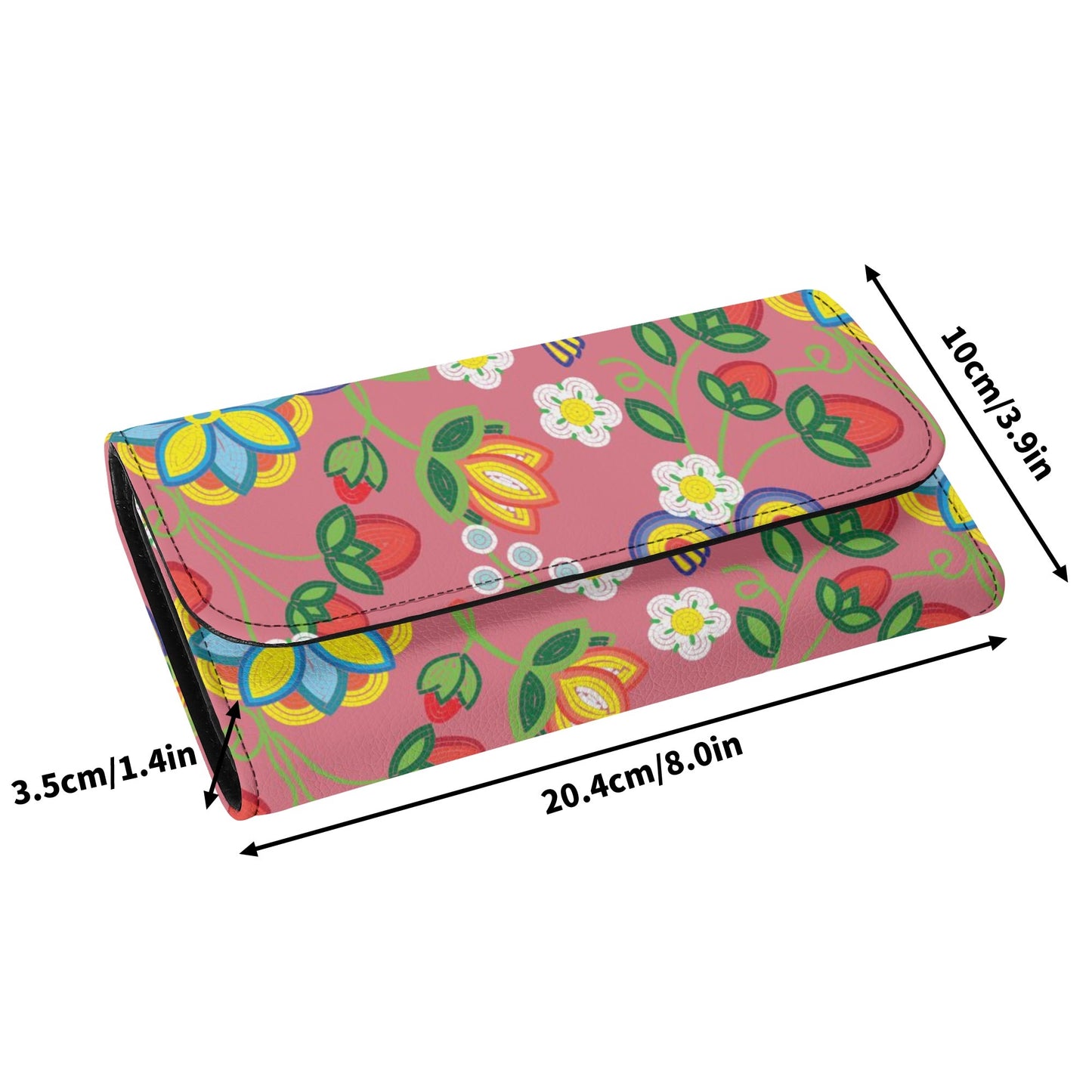 Métis Floral Beaded Trifold Wallet