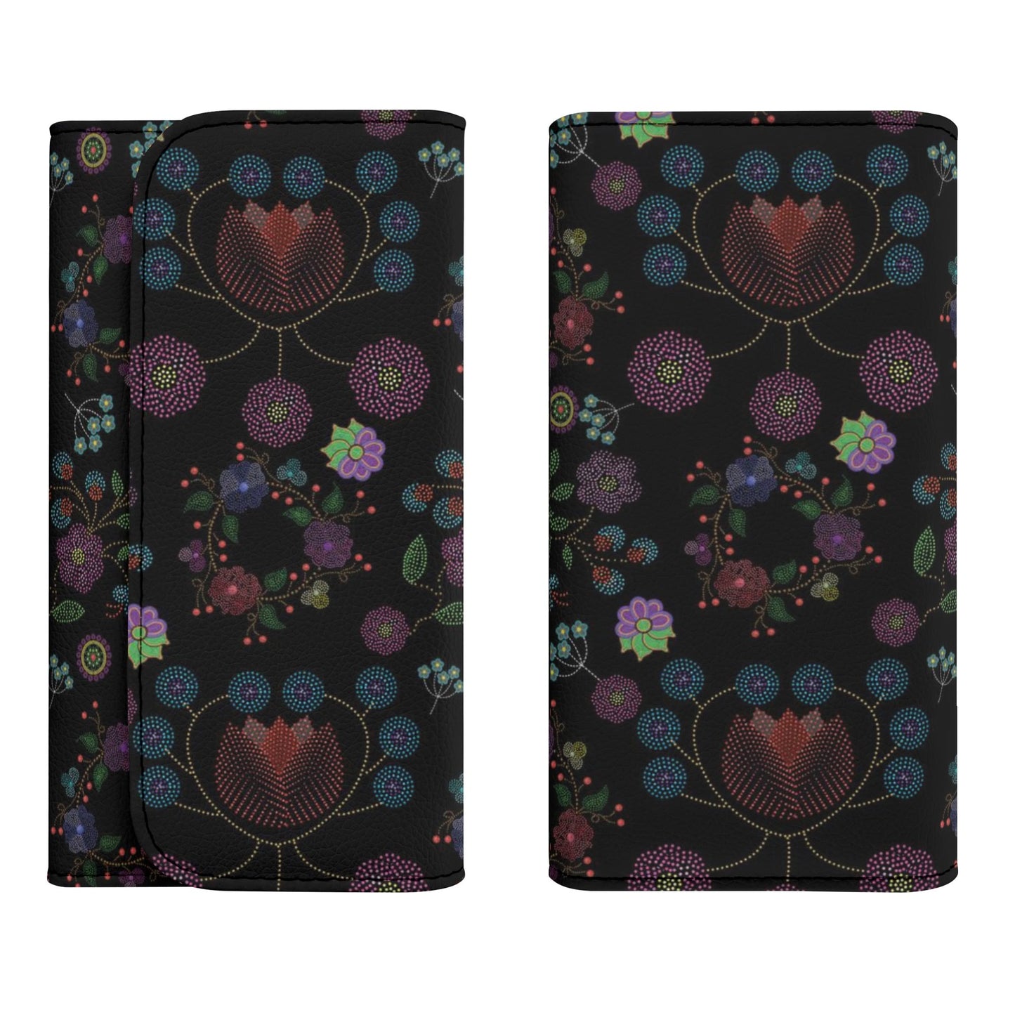 Métis Floral Dotted Trifold Wallet