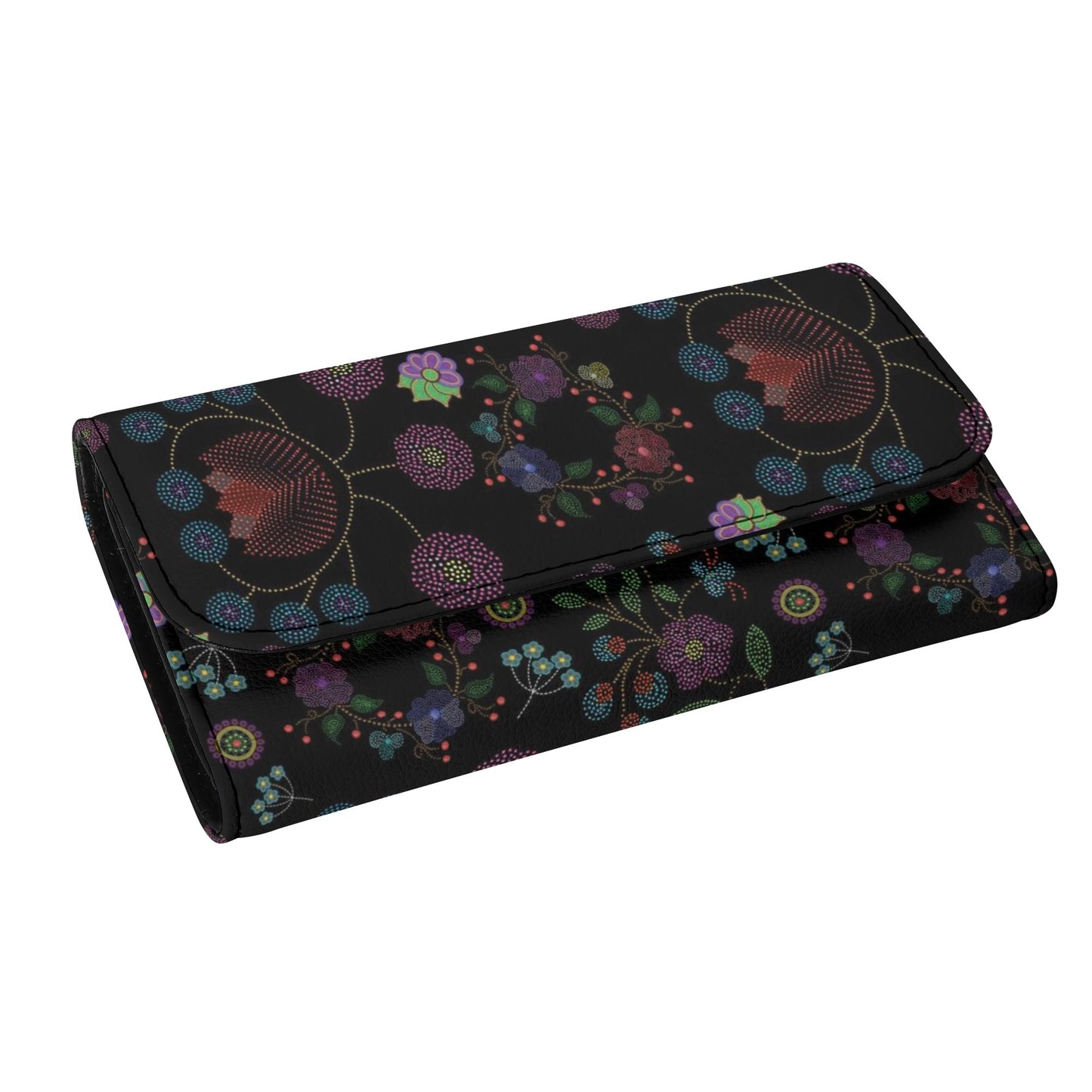 Métis Floral Dotted Trifold Wallet