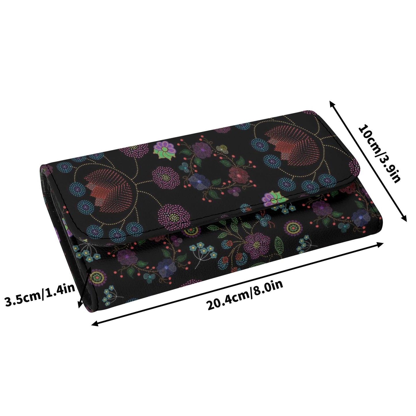 Métis Floral Dotted Trifold Wallet