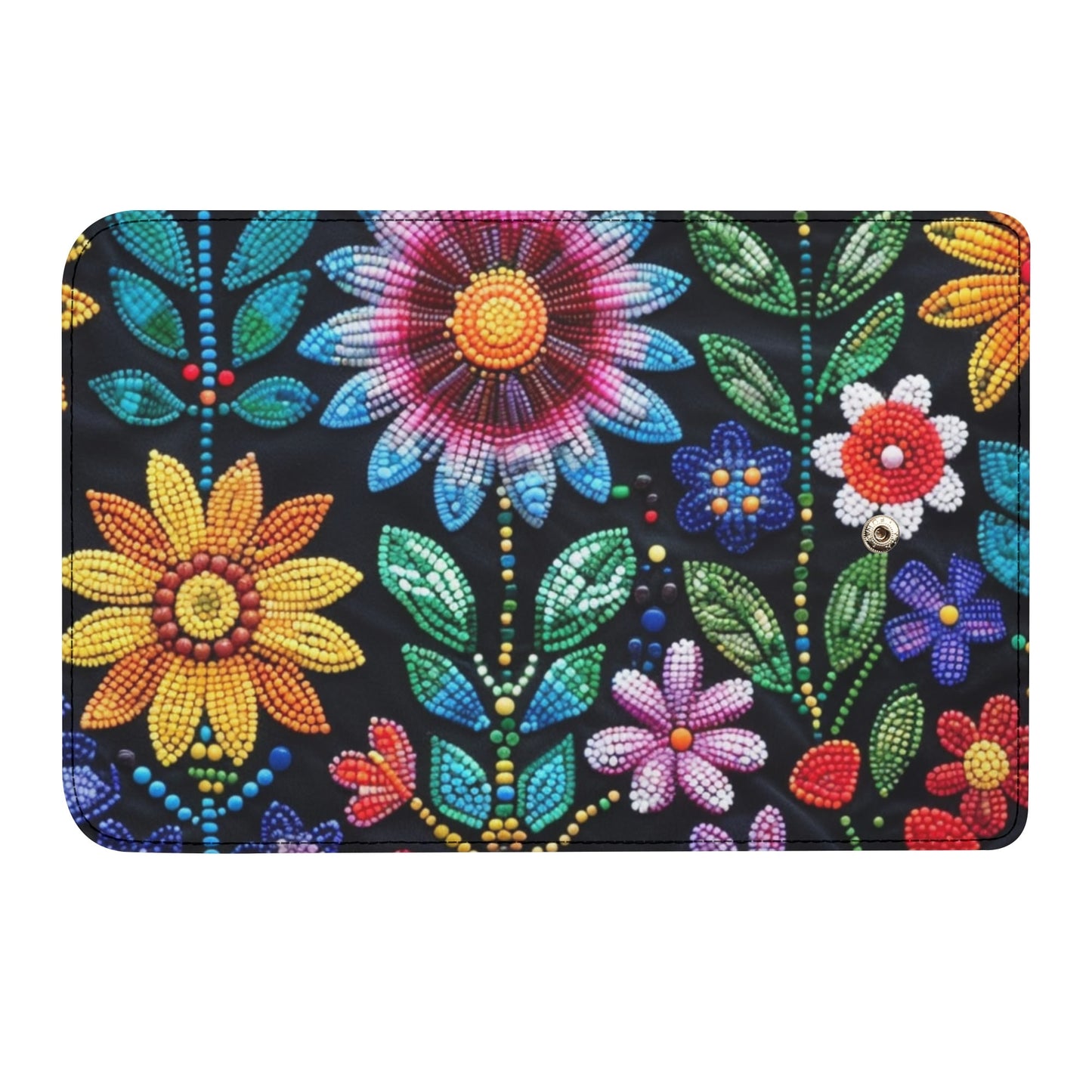 Summer Flower Beaded Trifold Wallet