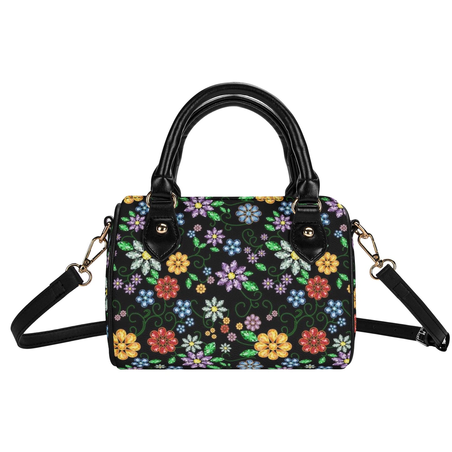 Métis Inspired Floral Beaded Mini Boston Bag