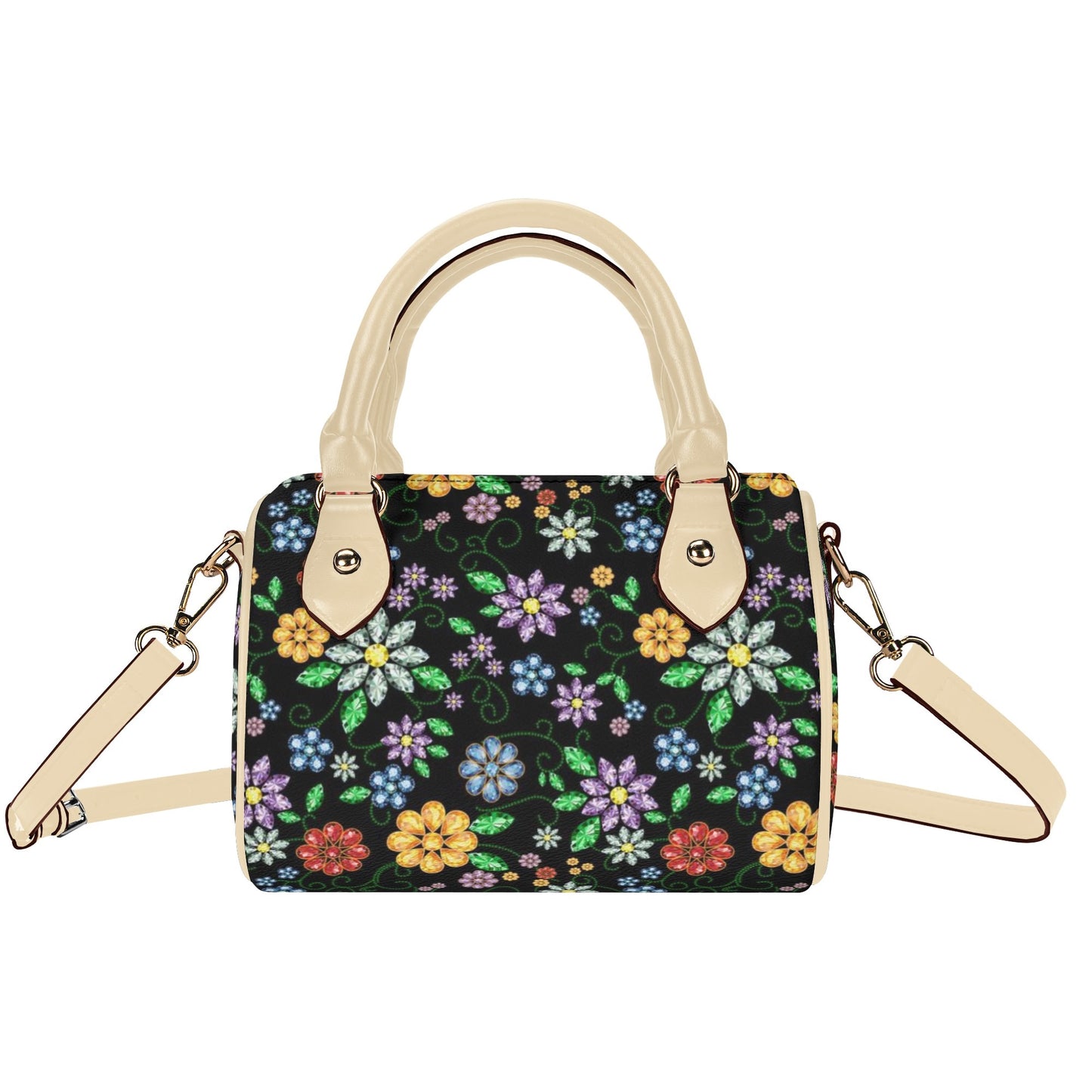 Métis Inspired Floral Beaded Mini Boston Bag