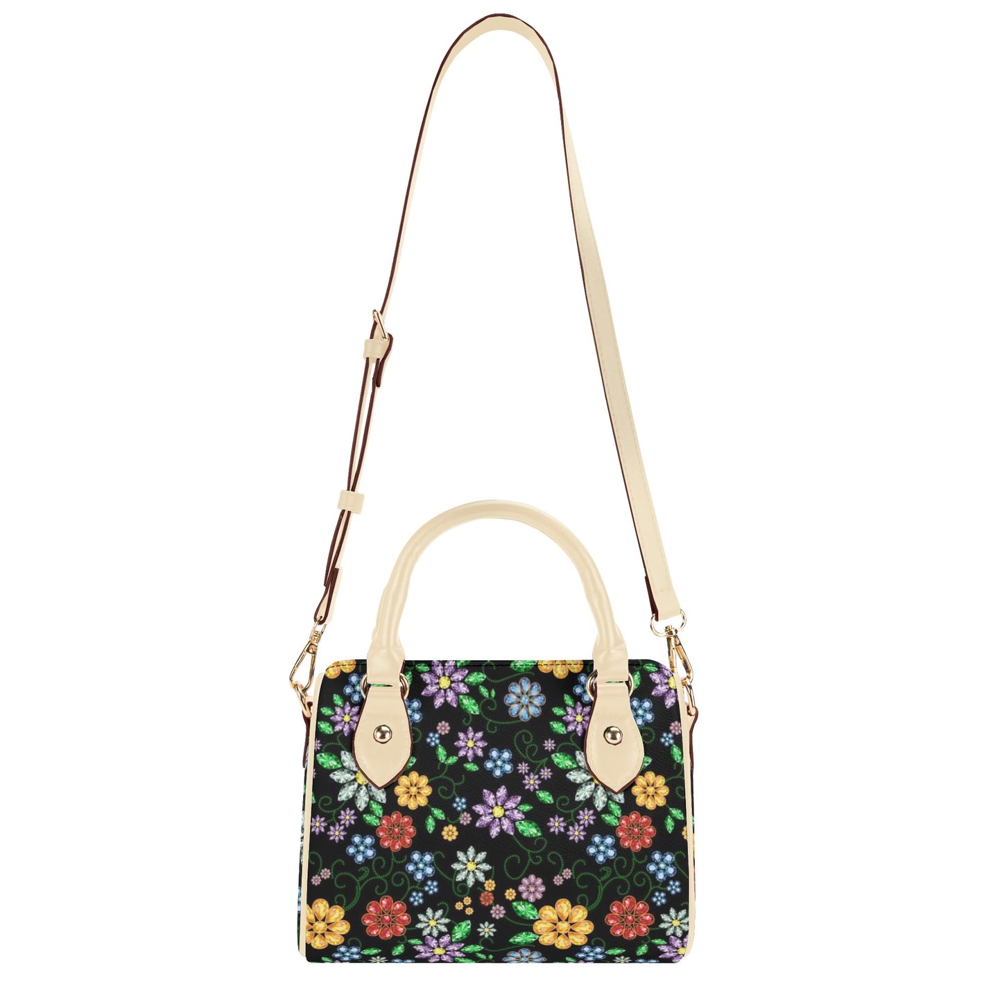 Métis Inspired Floral Beaded Mini Boston Bag