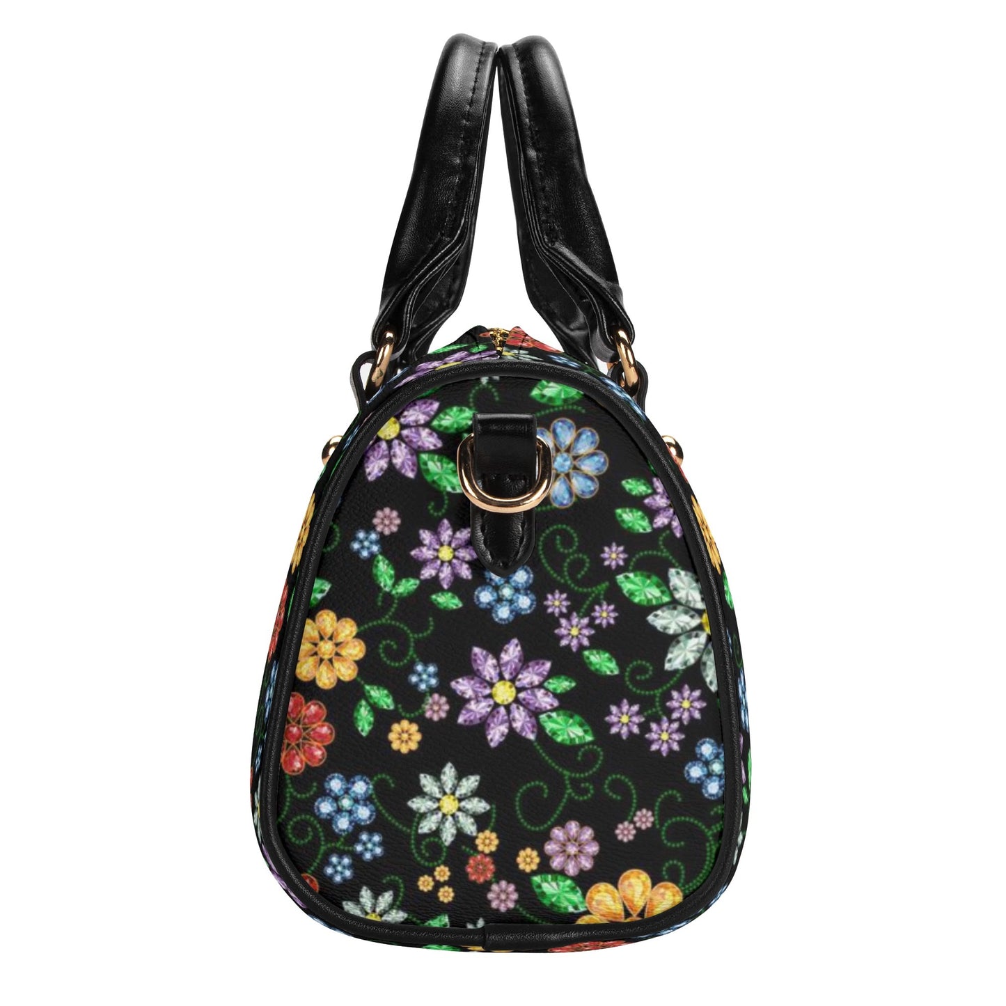 Métis Inspired Floral Beaded Mini Boston Bag