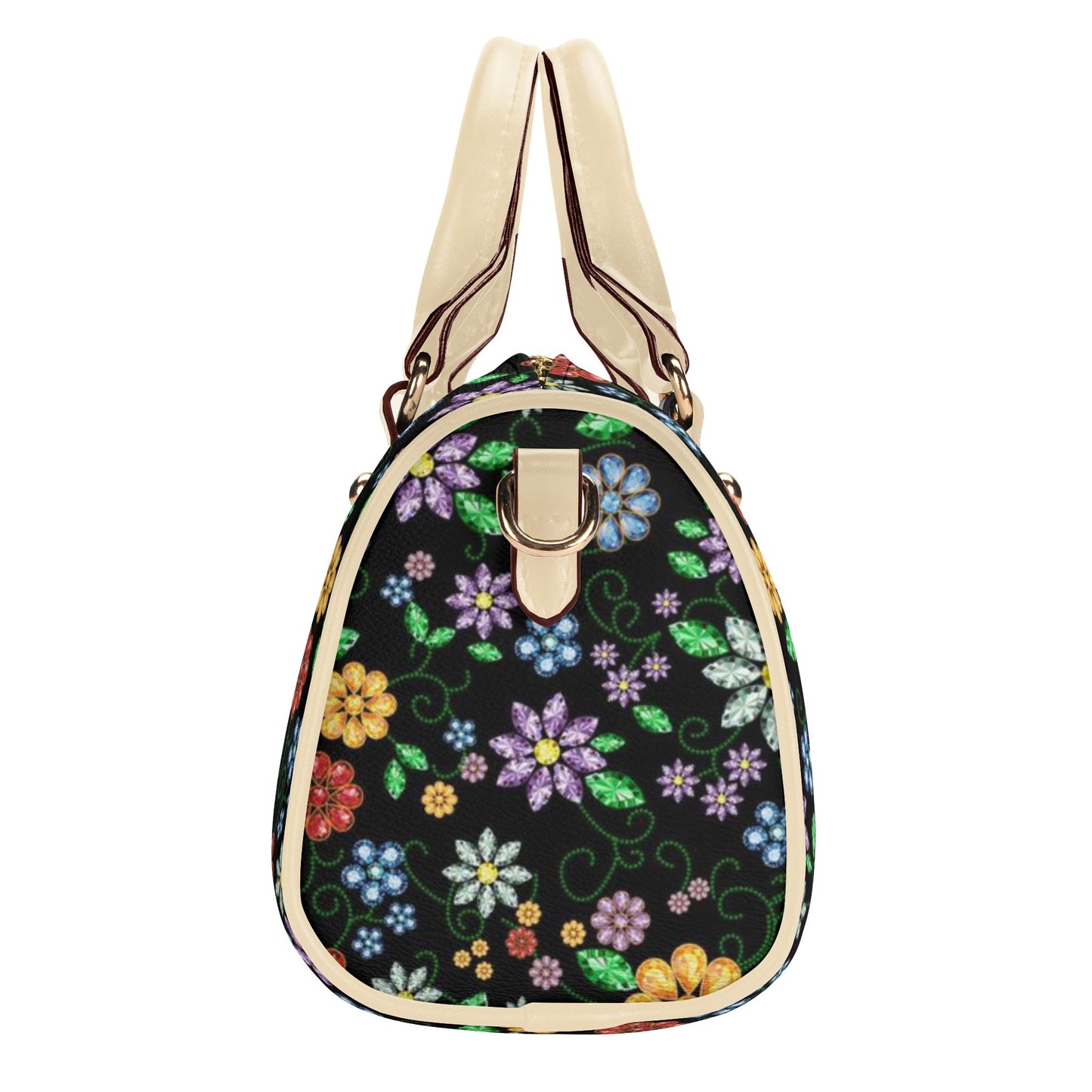 Métis Inspired Floral Beaded Mini Boston Bag