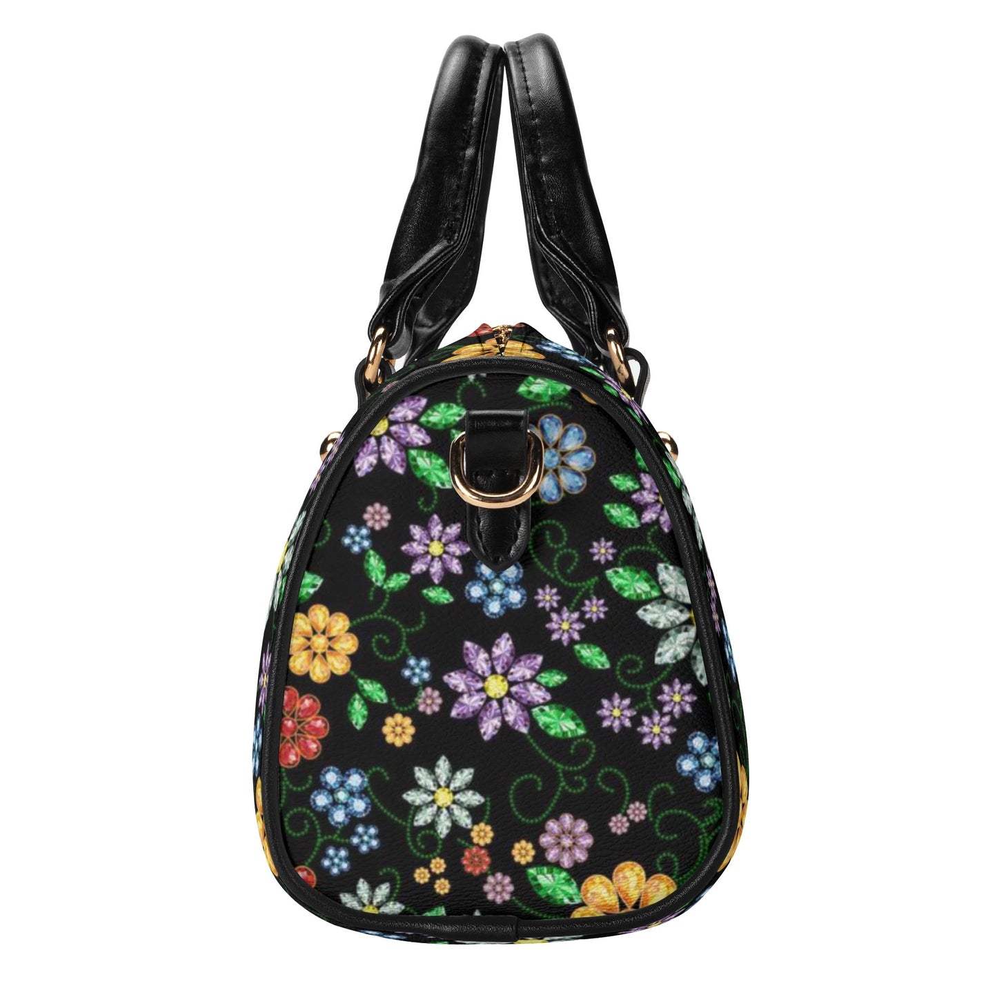 Métis Inspired Floral Beaded Mini Boston Bag