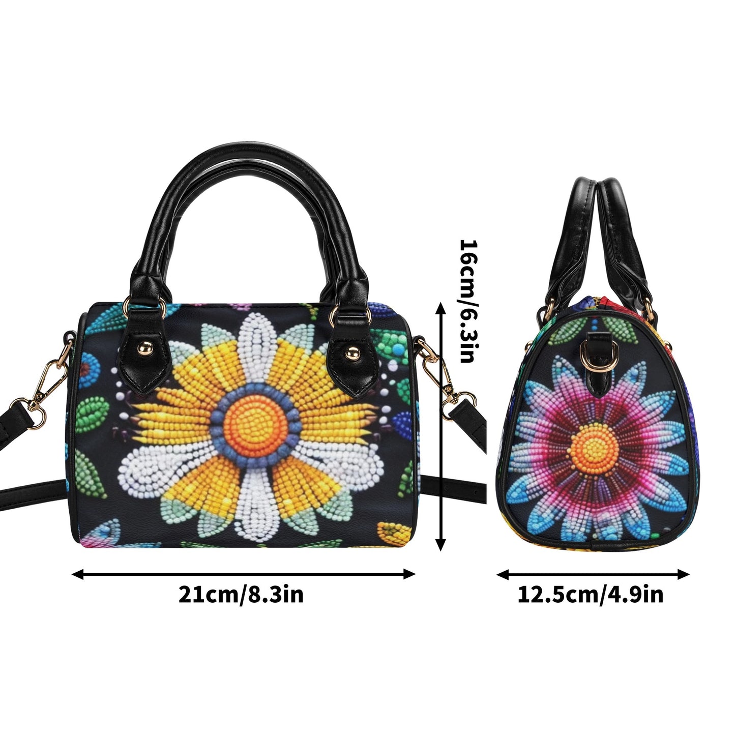 Summer Flower Beaded Mini Boston Bag