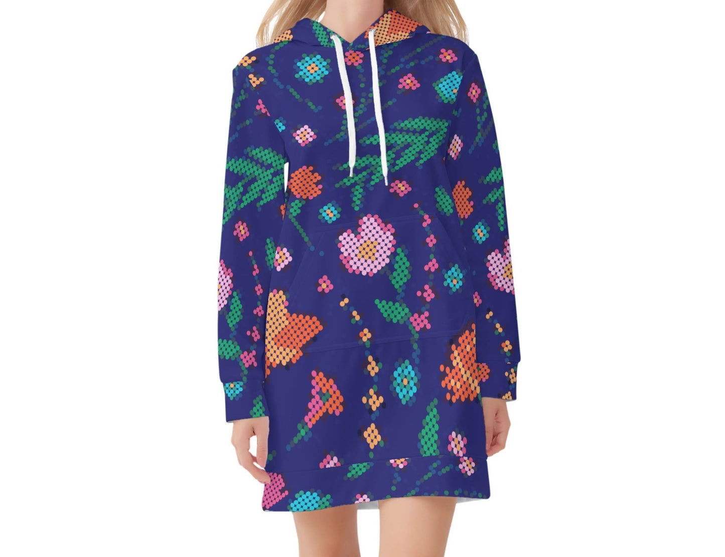 Women's Métis Digital Dotted Floral Hoodie Dress