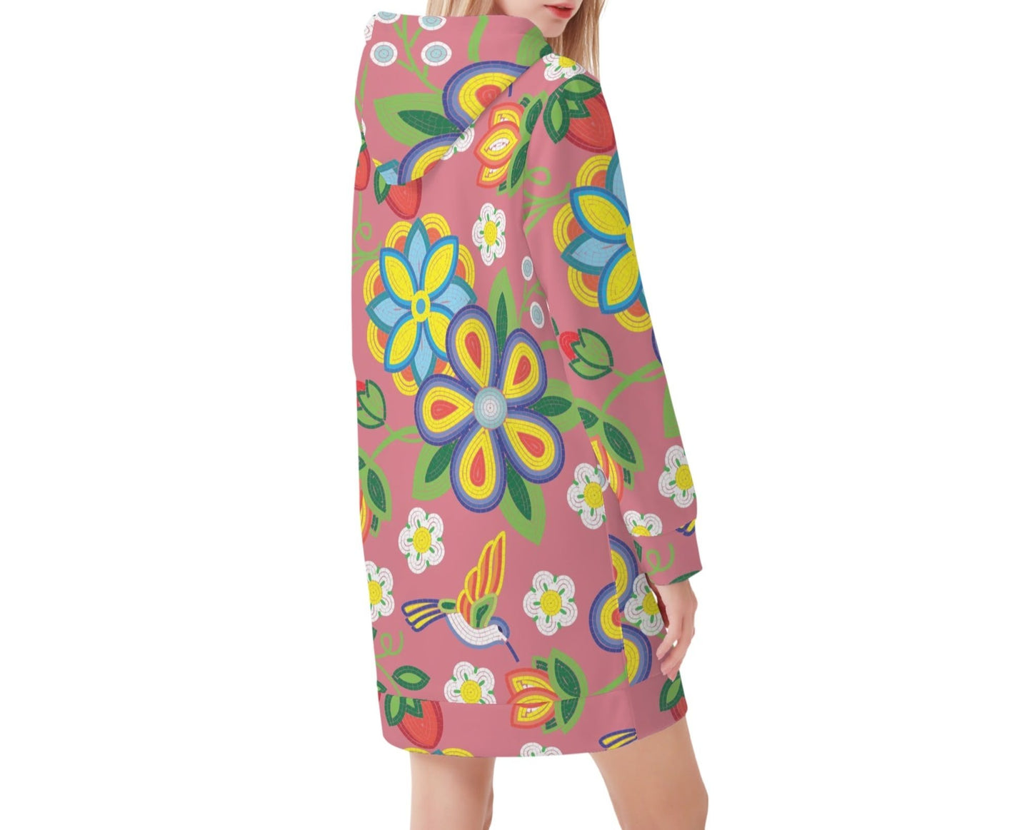 Women's Métis Floral Beaded Hoodie Dress