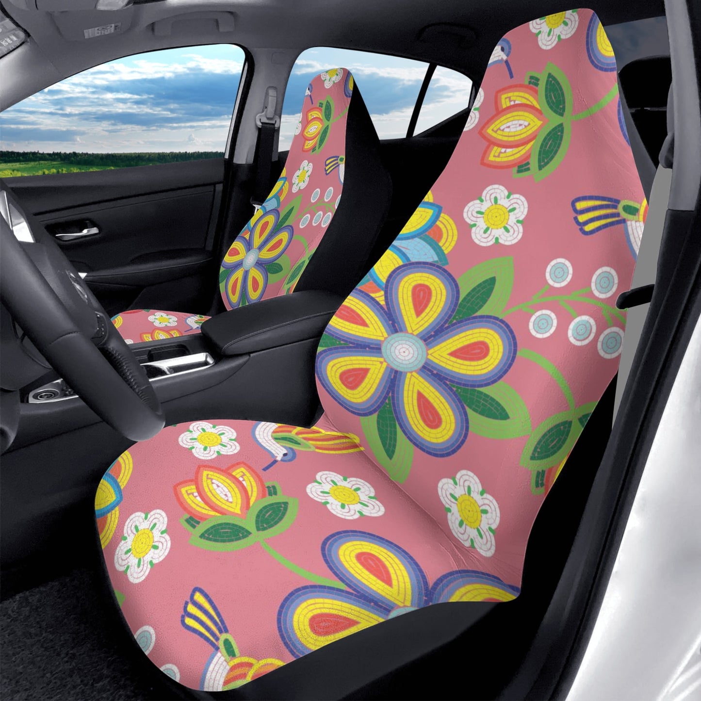 Métis Floral Beaded Front Car Seat Covers