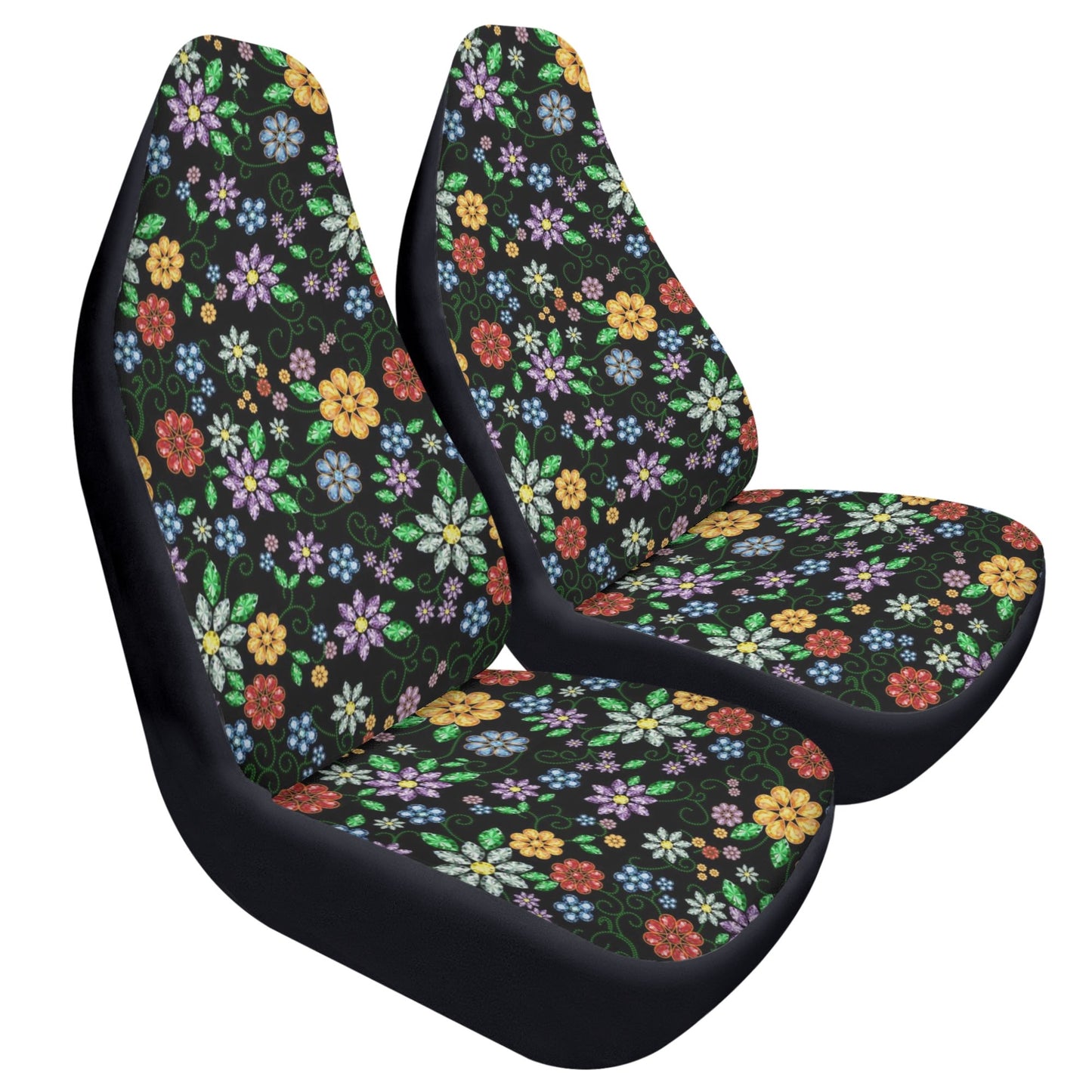 Métis Inspired Floral Beaded Front Car Seat Covers