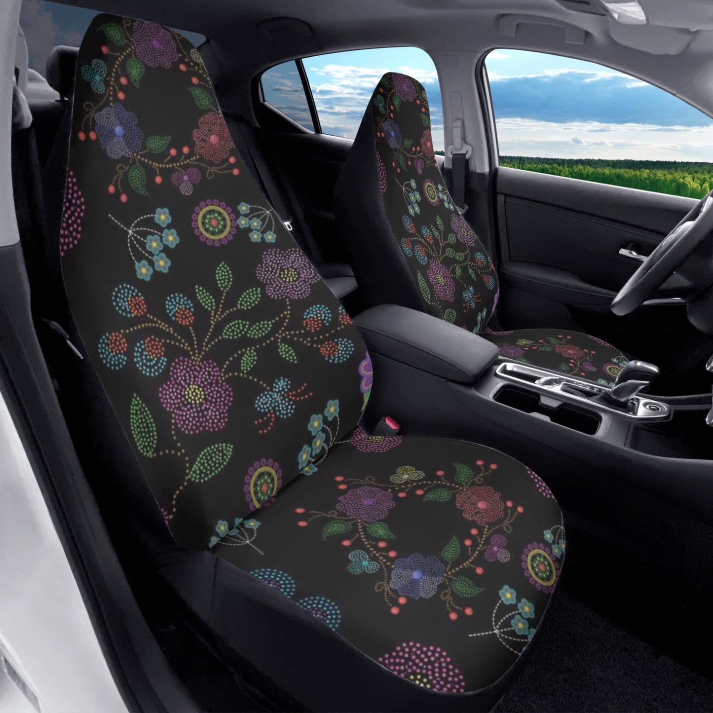 Métis Floral Dotted Front Car Seat Covers