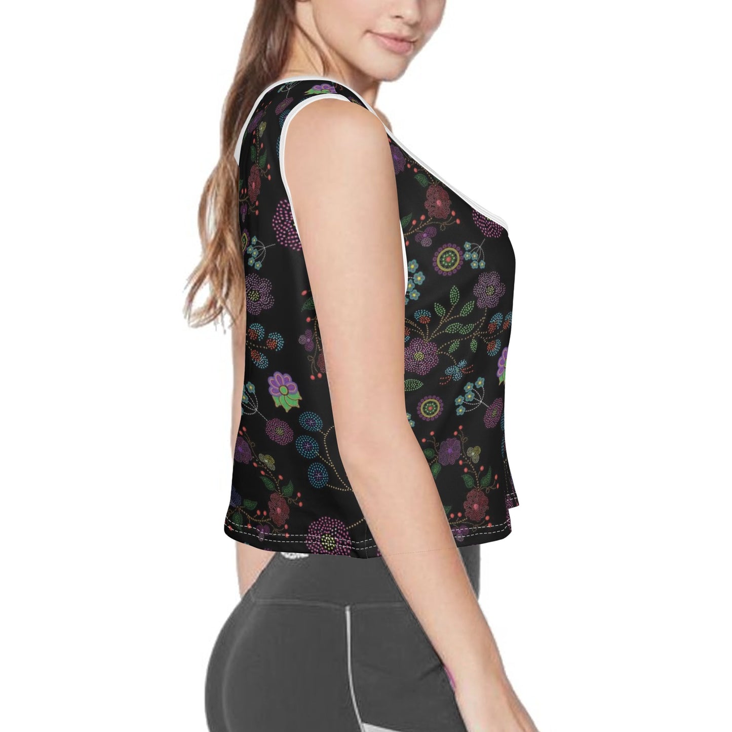 Women's Métis Floral Dotted Sleeveless Crop Top