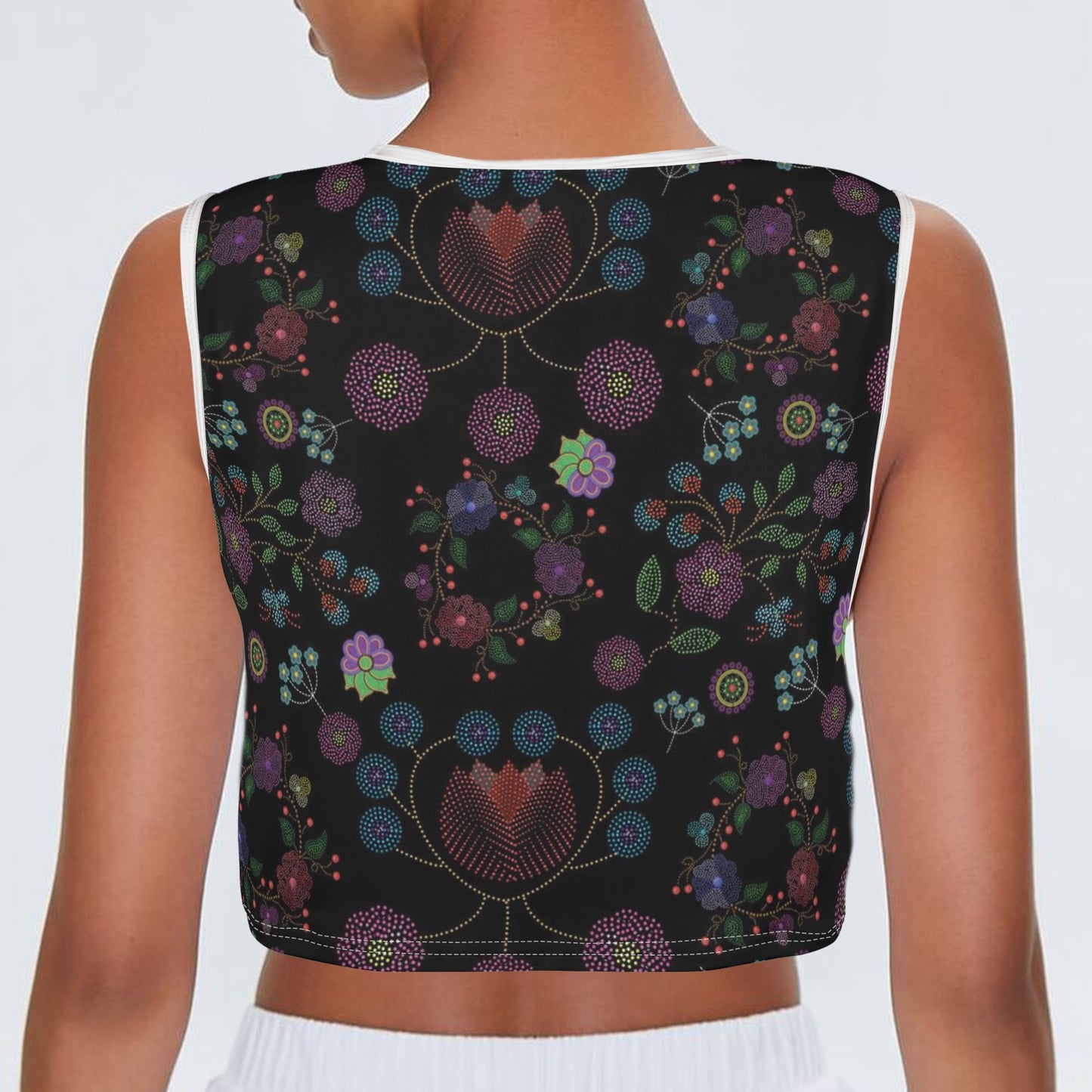 Women's Métis Floral Dotted Sleeveless Crop Top