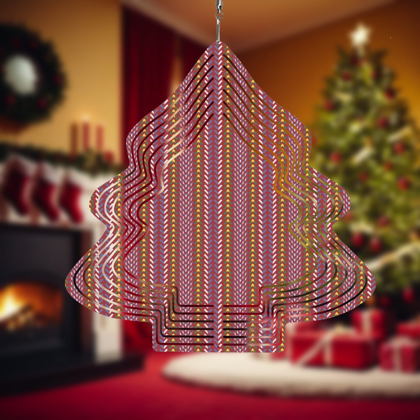 Métis Sash Christmas Tree Wind Spinner