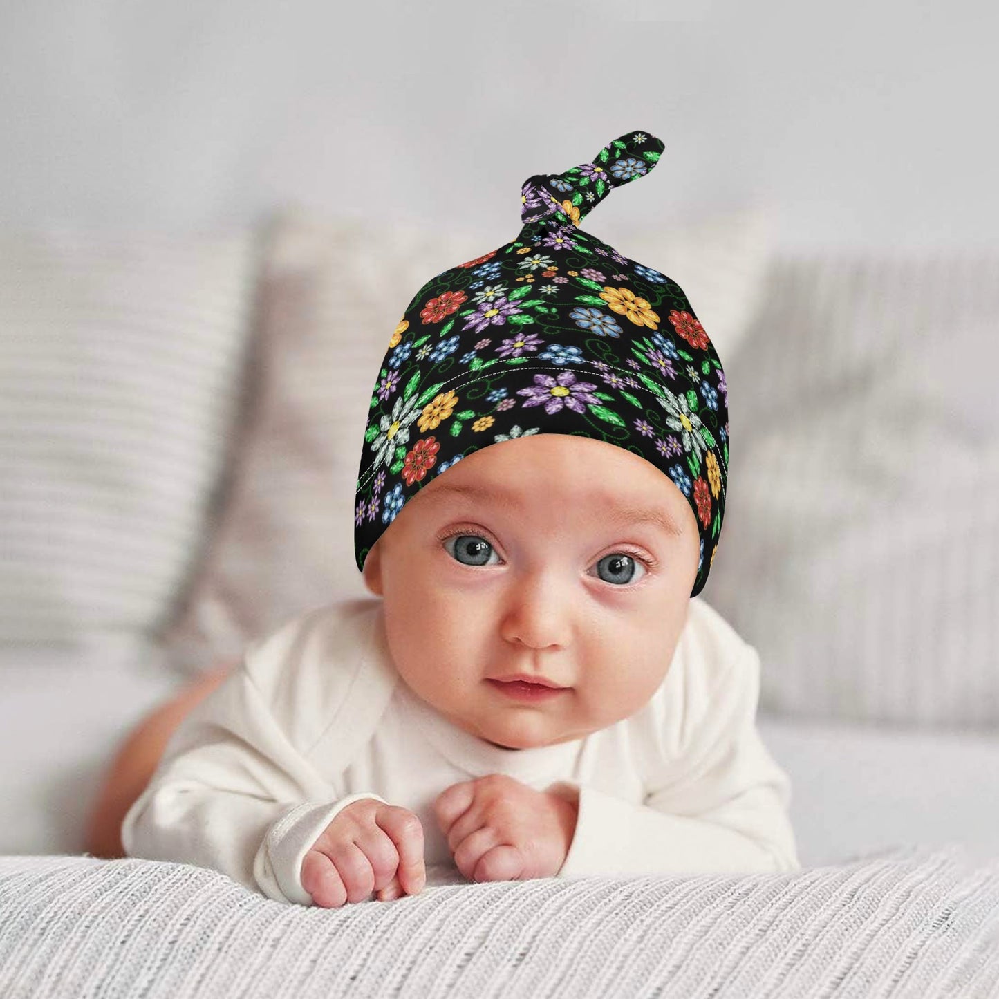 Métis Inspired Floral Beaded Newborn Set