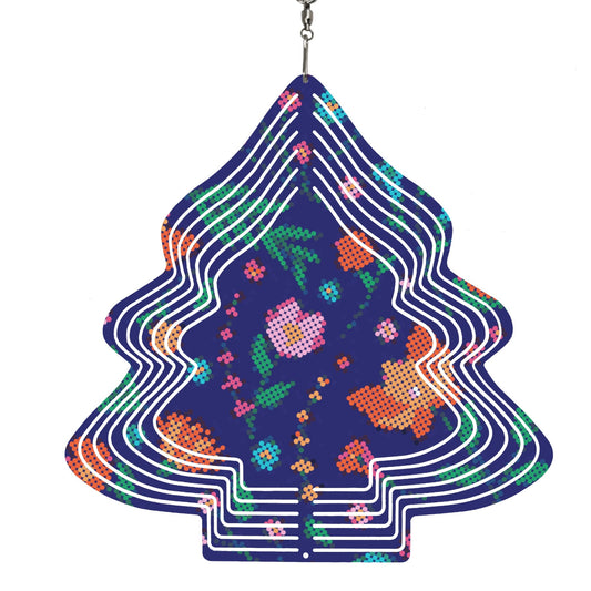 Métis Digital Dotted Floral Christmas Tree Wind Spinner