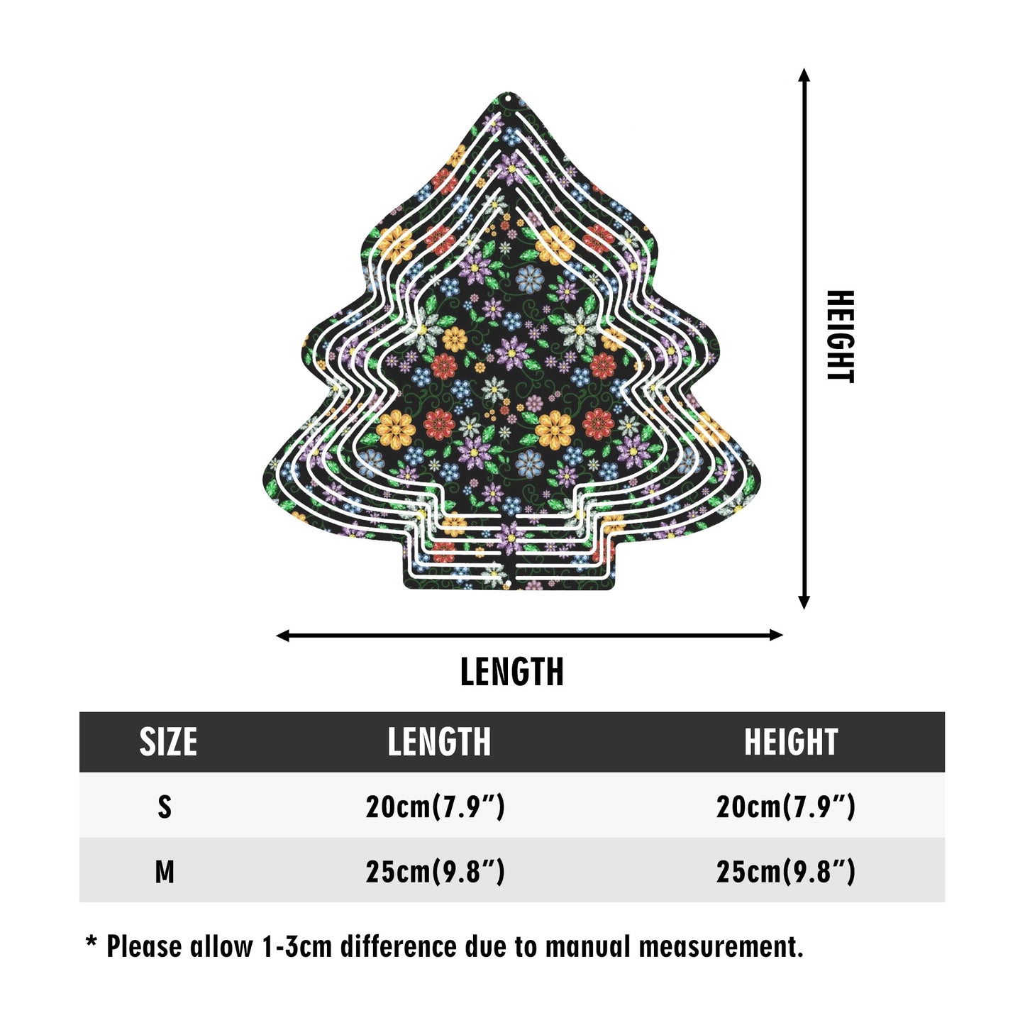 Métis Inspired Floral Beaded Christmas Tree Wind Spinner