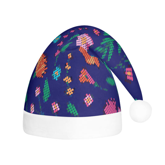 Métis Digital Dotted Floral Christmas Santa Hat