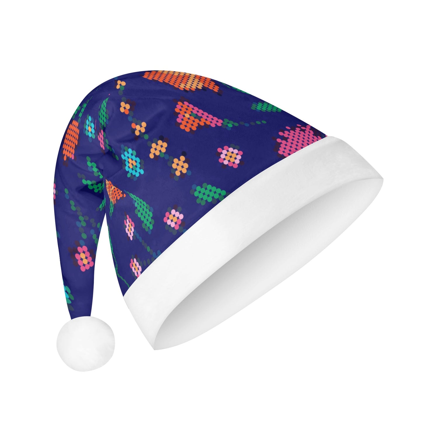 Métis Digital Dotted Floral Christmas Santa Hat