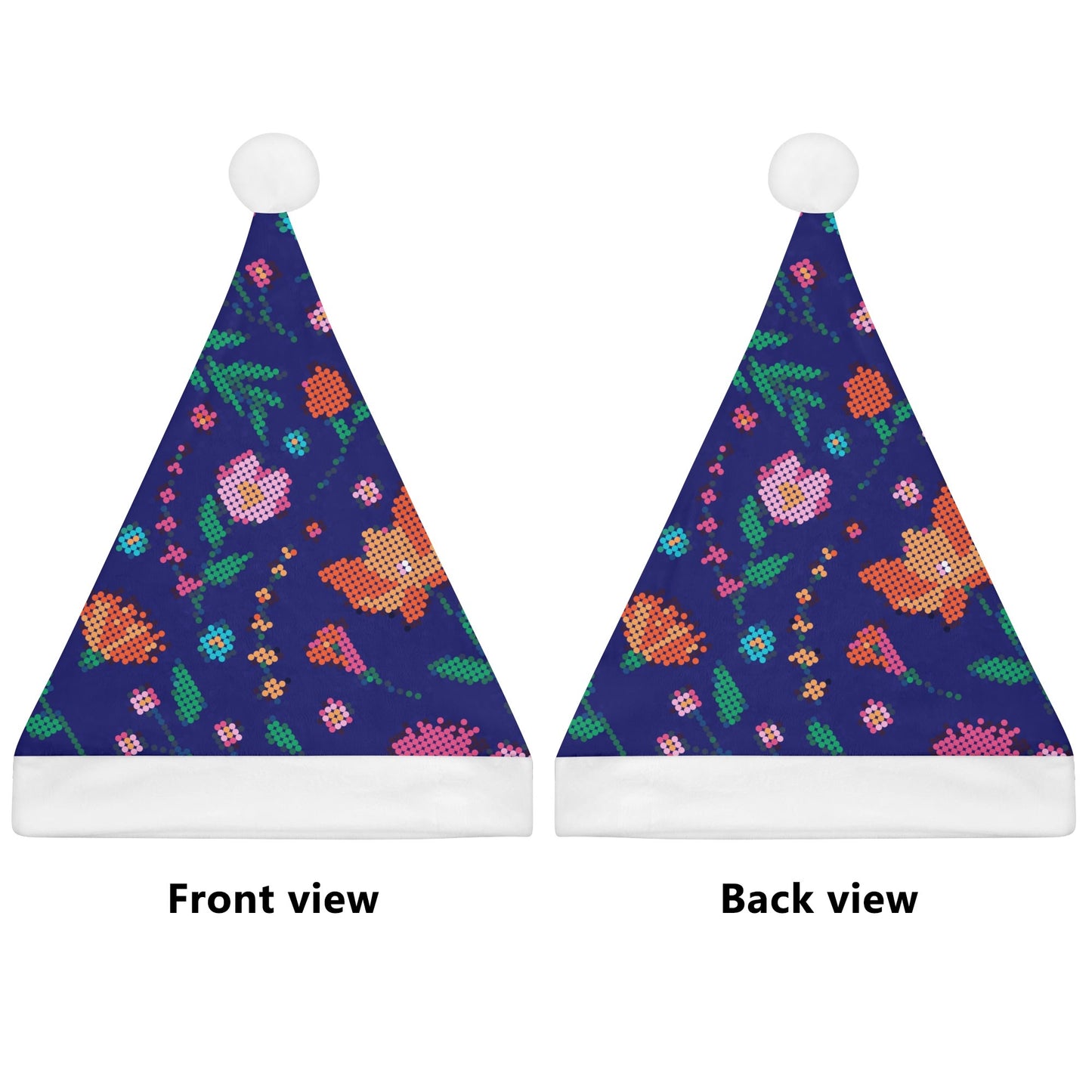 Métis Digital Dotted Floral Christmas Santa Hat