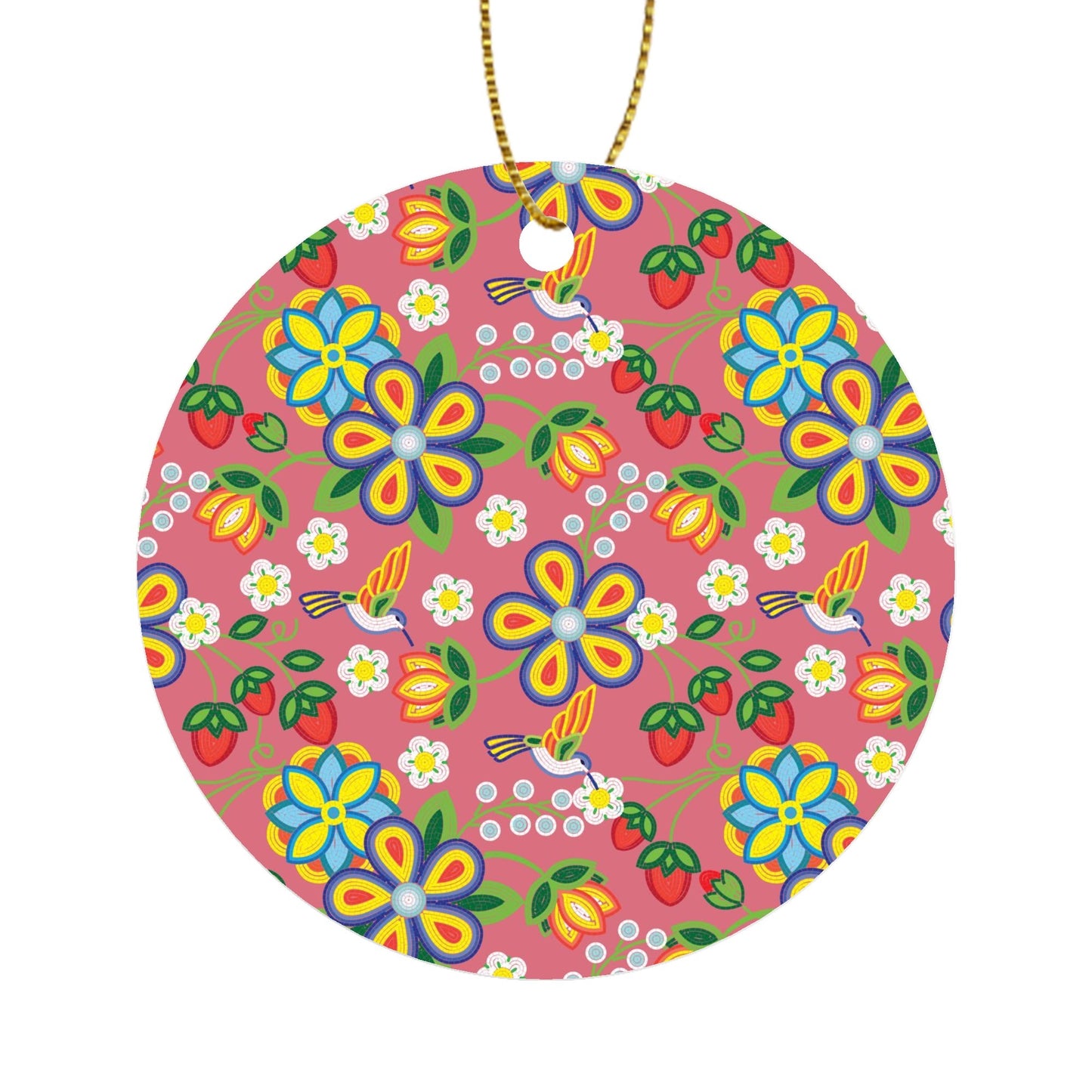 Métis Floral Beaded Round Ornament Set