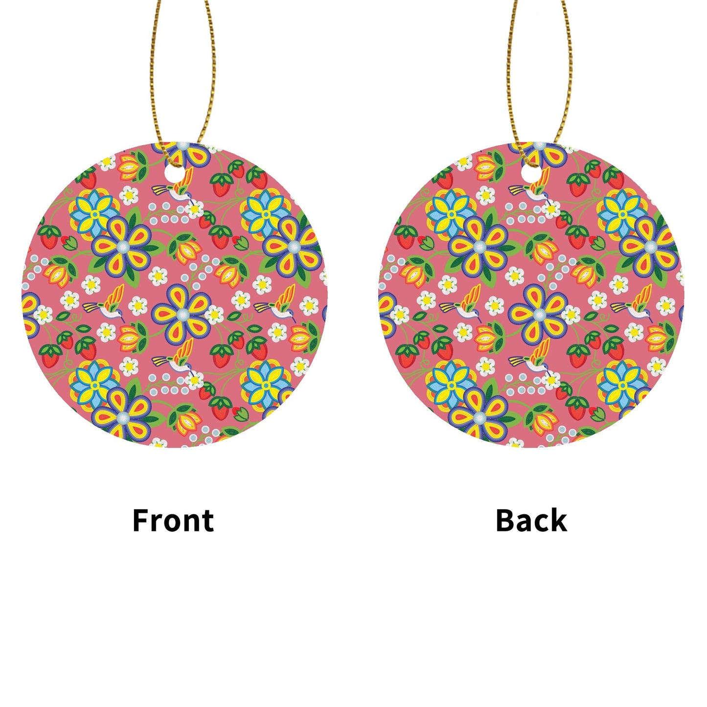 Métis Floral Beaded Round Ornament Set