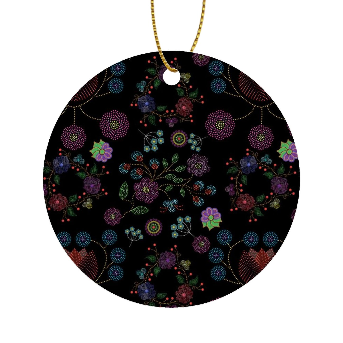 Métis Floral Dotted Round Ornament Set