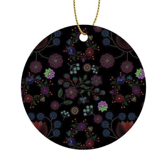 Métis Floral Dotted Round Ornament Set