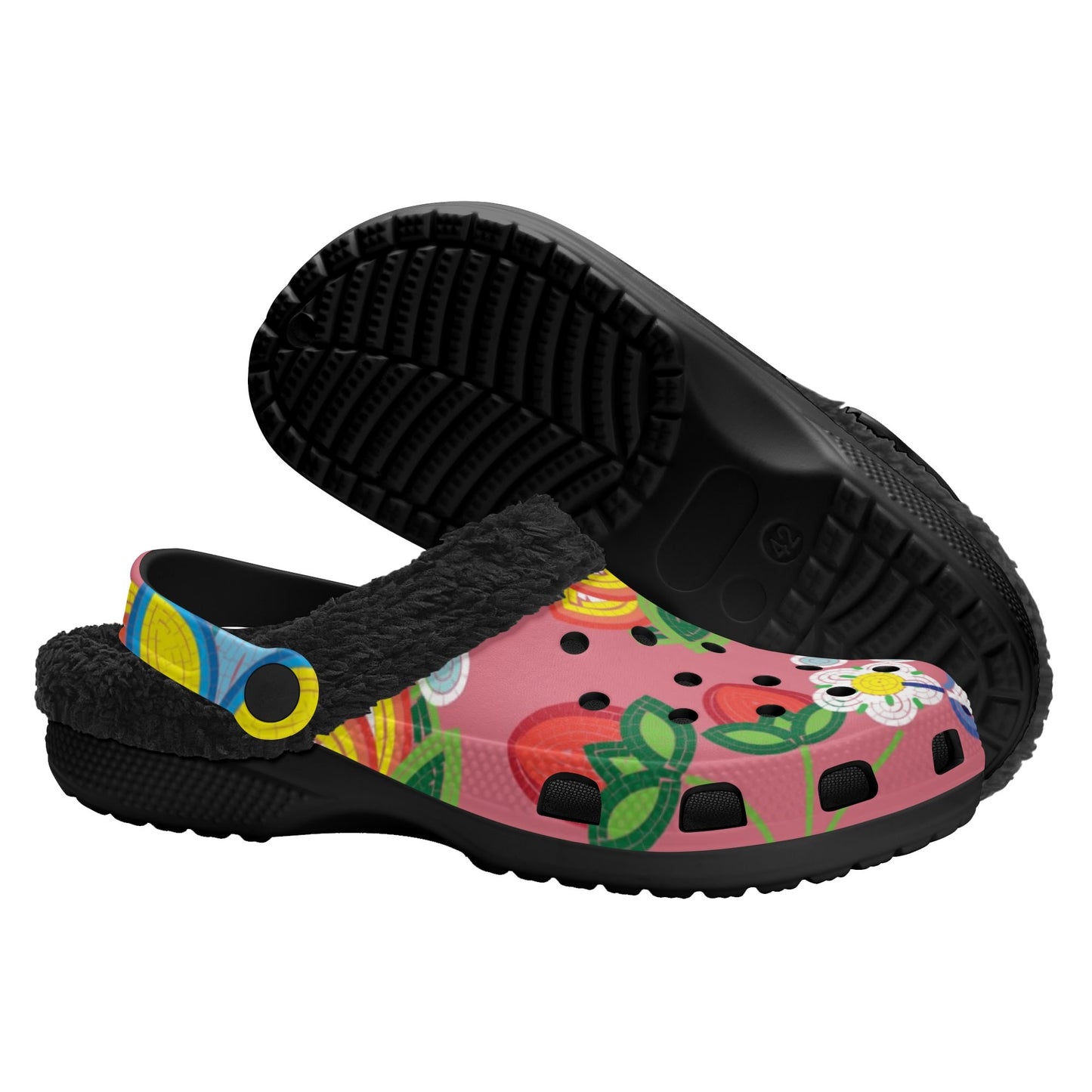 Unisex Métis Floral Beaded Fleece Lined Clogs